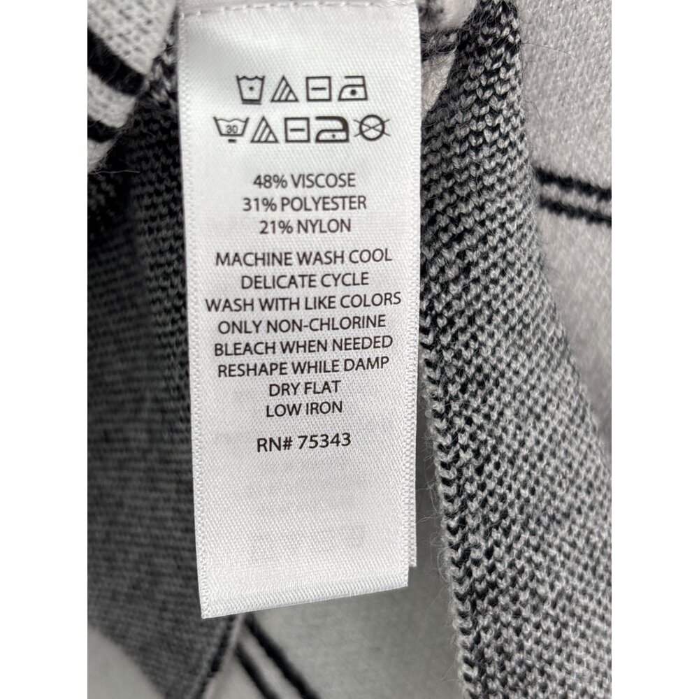 Tahari Perfect Shape Pullover Sweater Windowpane Plaid White Black 1X NEW - Picture 7 of 7